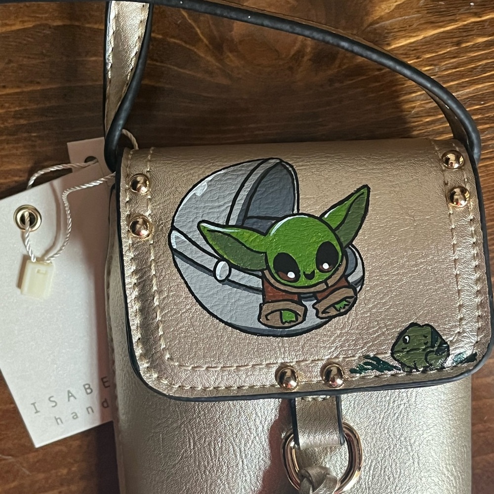 HAND PAINTED Original small Crossbody bag with Tassels!!! - Picture 6 of 8